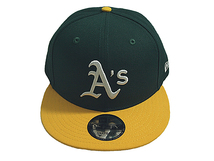 ニューエラ NEW ERA MLB スナップバックキャップ 帽子 9FIFTY MLB BASIC オークランド アスレチックス グリーンイエロー_画像2