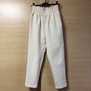 eLLa 裏起毛　high-waist pants(cream) Sサイズ