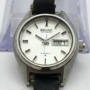 ◯B11-35 SEIKO/セイコー 3針 Day-Date デイデイト レディース 自動巻き 腕時計 レザーベルト 2706-0290 稼働品 