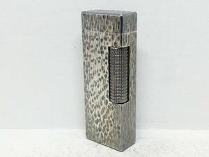 Q12-87　Dunhill/ダンヒル　ガスライター　ローラーガス24163　シルバー(銀)メッキ/バーク【中古・ジャンク品】