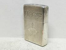 R241-239　ZIPPO/ジッポー　オイルライター　HOPE アロー　シルバー/メッキ　F/11【中古品】_画像1