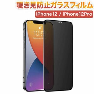 iPhone 12 / iPhone 12 Pro ガラスフィルム 覗き見防止 日本旭硝子製 プライバシーフィルム 6.1インチ 強化ガラス
