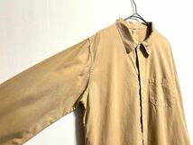 ~1980's? Euro vintage beige cotton fabric grandpa shirts グランパシャツ ユーロビンテージ ユーロ スウェーデン軍 ミリタリー_画像4