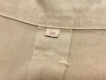 ~1980's? Euro vintage beige cotton fabric grandpa shirts グランパシャツ ユーロビンテージ ユーロ スウェーデン軍 ミリタリー_画像9