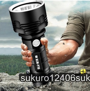 N122 新品超強力なLED懐中電灯XM-L2タクティカル トーチUSB充電式リンテルナ防水ランプ超高輝度ランタン