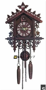極美品 ヴィンテージ 木製 壁 鳩時計 スイング 振り子 木製 工芸品 装飾 ホーム レストラン リビングルーム 家 装飾