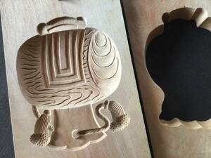 菓子型　「打ち出の小槌」　厚手　１９．５×１２ｃｍ　　/　和菓子 昭和レトロ 木製 アンティーク 木彫