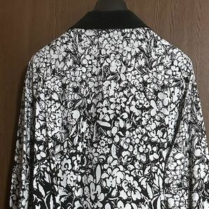 4新品 sacai サカイ メンズ フローラル レーヨン 長袖シャツ 23SS size 4 XL ブラック ホワイト ドローコードの画像4