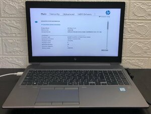 1円～ ■ジャンク HP ZBOOK 15 G5 / 第8世代 / Core i7 8750HQ 2.20GHz / メモリ 16GB / SSD 512GB / 15.6型 / OS無し / BIOS起動可