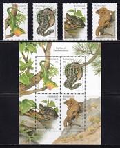 27 バハマ【未使用】＜「1996 自然保護 / 爬虫類」 4種完、組合せ(4種田型)・小型シート ＞ _画像1
