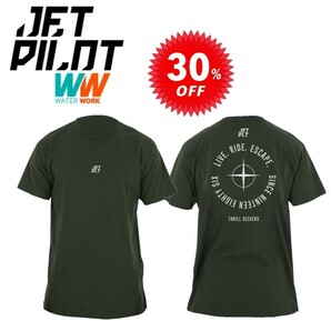 ジェットパイロット JETPILOT Tシャツ セール 30%オフ 送料無料 シーカーズ メンズ Tシャツ W21602 フォレストグリーン Lの画像1