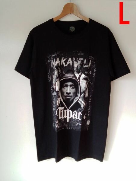 2PAC TUPAC トゥパック HIP-HOP バンドTシャツ(Ｌ)ウ53