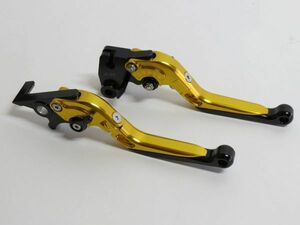 ※訳あり品※Ninja400 Ninja250 2018- Z250 Z400 2018- KLX250 可倒式 ダブルビレットレバー 金