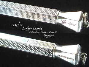 ◆極上純銀◆1930年代製 Life-Long シルヴァーペンシル イギリス◆1930's Vintage Lifelong Pencil England◆