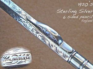 ◆純銀◆1920年代製 6角スターリングシルヴァー・ペンシル イギリス◆1920's Vintage Sterling Silver Pencil England◆