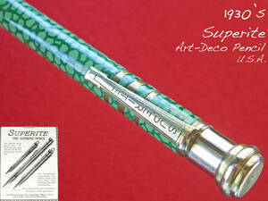 ◆稀少◆1930年代製 スーパーライト・アールデコペンシル USA◆1930's Superite Art Deco Pencil U.S.A.◆