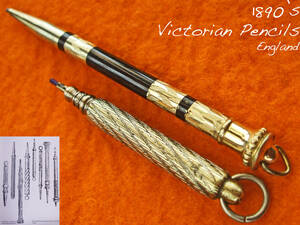 ◆稀少◆1890年代製 ヴィクトリアンペンシル2本セット イギリス◆ 1890’s Victorian Pencils ENGLAND ◆