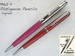 ◆稀少◆1960年代製 プラティグナムペンシル 2本セット イギリス◆ 1960’s Victorian Platignum Pencils ENGLAND ◆