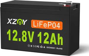 12V 12Ah XZNY 12V 12Ah リン酸鉄リチウムイオンバッテリー 充電式 LiFePO4ディープサイクルバッテリー 