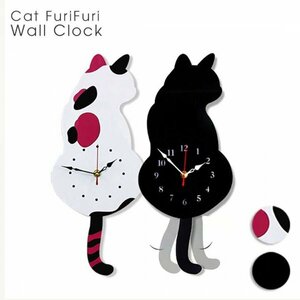  wall wall clock cat . tail ....... clock ( black ) interior 