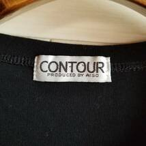 CONTOUR コンツアー Tシャツ トップス 文字 ビーズ ラウンドネック 半袖 レディース ブラック aa419_画像6