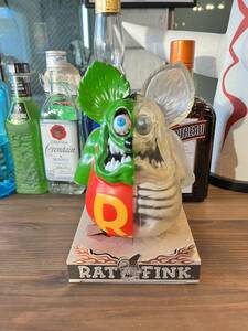 シークレットベース　ラットフィンク　ソフビフィギュア　RAT FINK　グリーン　スケルトン　SECRETBASE　ムーンアイズ　コラボ