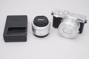 ミラーレスカメラ Nikon 1 J5 ダブルレンズキット シルバー ■Nikon★Joshin(ジャンク)9665【1円開始・送料無料】