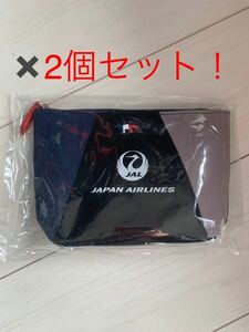 【新品　未開封】JAL　メゾンキツネ　ポーチ　（同色２個セット）　日本航空