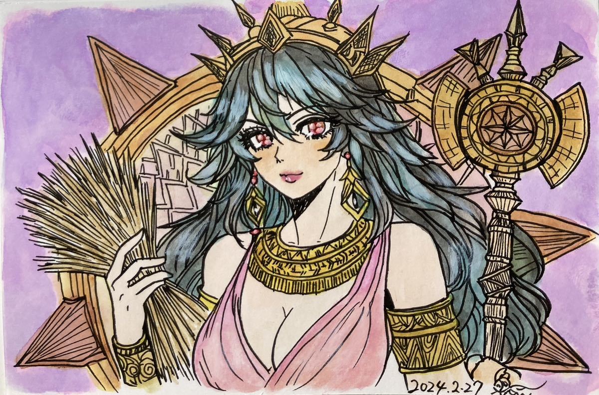 Goddess Inanna original Hand-Drawn artwork illustration original picture, comics, anime goods, hand drawn illustration