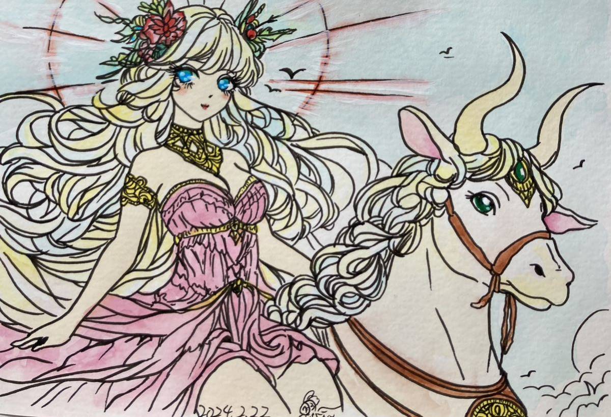 Divine Queen Europa Original Hand-Drawn artwork illustration Original picture, comics, anime goods, hand drawn illustration