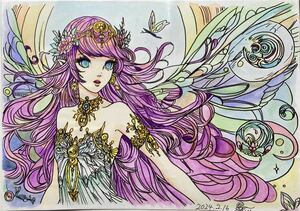 Art hand Auction ｢春の君, 来たる｣オリジナル 手描きイラスト 原画, コミック, アニメグッズ, 手描きイラスト