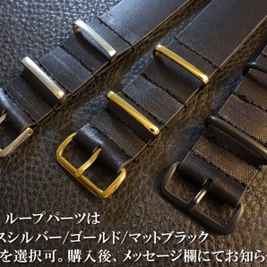 ◆クロコダイルNATO G10Strap◆本クロコダイルレザー Custom Order(BUCKLE COLOR) 半艶MATTE BLACK 18mm 受注生産 ワニ革 腕時計ベルトの画像10