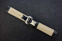 ◆D-Buckle Watch Belt◆クロコ型押しカーフレザー 19mm 強力撥水 BLACK 新品 バネ棒 バネ棒外し付 本革 黒 STAINLESS 腕時計ベルト_画像3