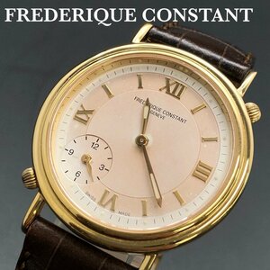 稼働品 FREDERIQUE CONSTANT フレデリックコンスタント デュアルタイム FC205X35/6 BT交換済 純正 革ベルト QZ SS メンズ 腕時計 最落無