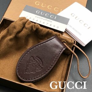 良品 GUCCI グッチ 上質 レザー マネークリップ オールドグッチ ロゴ 財布 本革 茶/ブラウン メンズ ウォレット 正規品 本物保証 最落無