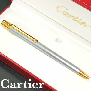 超美品 Cartier サントス ドゥ カルティエ ボールペン マストⅡ Gカード/箱 ゴールド/シルバー 正規品 本物保証 最落無