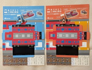 ☆名鉄『ありがとう 三河知立駅舎メモリアル』乗車券セット（ちりゅっぴ号）（りょはっぴ号）２種類　キャラクターデザインの消しゴム付き