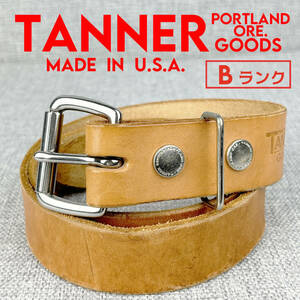 アメリカ製★TANNER GOODS タンナーグッズ メンズレザーベルト 34 リアルレザー 本革 淡茶