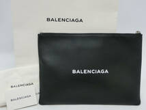 ‡ 0959 BALENCIAGA バレンシアガ EVERYDAY LOGO CLIP M クラッチバッグ セカンドバッグ 485110 カーフスキン ノワールカラー 保存袋_画像1