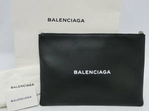 ‡ 0959 BALENCIAGA バレンシアガ EVERYDAY LOGO CLIP M クラッチバッグ セカンドバッグ 485110 カーフスキン ノワールカラー 保存袋