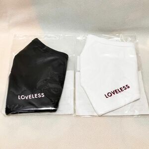 W482 未使用 未開封 LOVELESS ラブレス マスク 2枚セット メンズ レディース 布製 日本製 ブラック ホワイト 