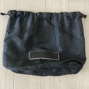 【希少 入手困難】クロムハーツ（Chrome　Hearts）巾着袋　ブラック　保存袋　バッグ　ロゴレザー ナイロン 巾着袋 きんちゃく袋 ポーチ