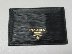 ◆S88.PRADA プラダ カードケース パスケース 定期入れ ブラック/黒/中古