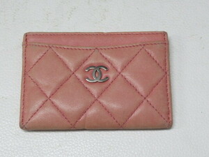 ◆S117.CHANEL シャネル ココマーク カードケース パスケース 定期入れ ピンク/中古