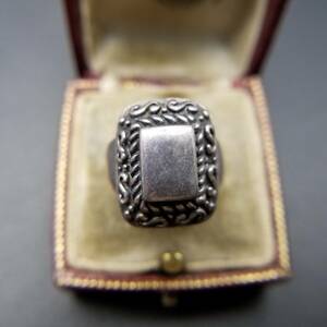 CS square Classic design large .. presence 925 Vintage silver ring ring jewelry import Y13-O