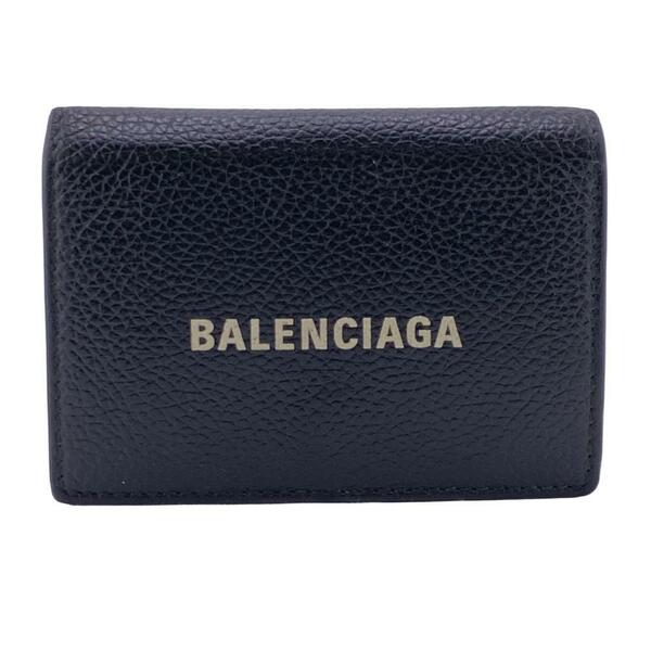 BALENCIAGA/バレンシアガ 594312 レザー 三つ折り財布 ブラック レディース ブランド