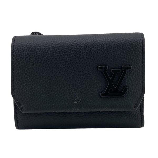 LOUIS VUITTON/ルイヴィトン ビトン M81740 アエログラム ポルトフォイユパイロット レザー 三つ折り財布 ブラック メンズ ブランド