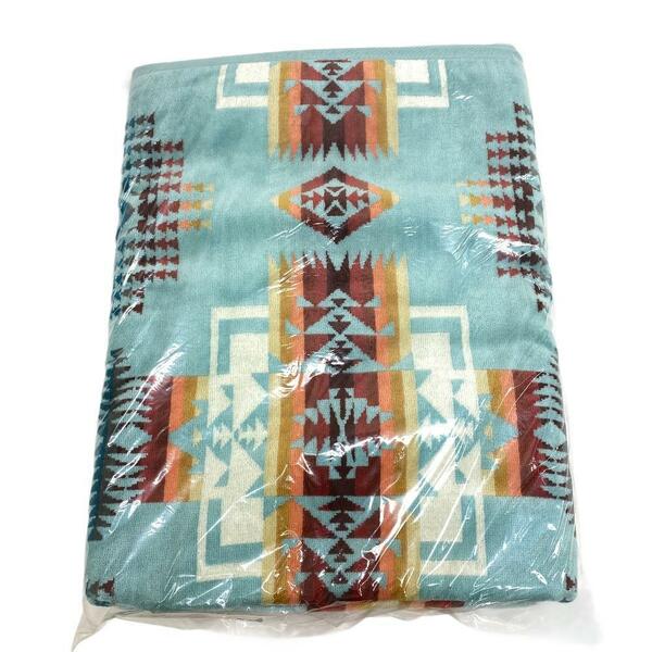 PENDLETON/ペンドルトン OVERSIZED JACQUARD SPA TOWEL PENDLETON バスタオル ブランケット コットン タオル ブルー