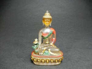 水晶　ブッダ　座像　仏像　高さ約11.8cm　チベット密教　仏教　コレクション　C-160