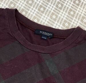 BURBERRY LONDON【バーバリーロンドン】Ｔシャツ★カットソー★長袖★160Ａ★パープル系★チェック★日本製　送料185円　花